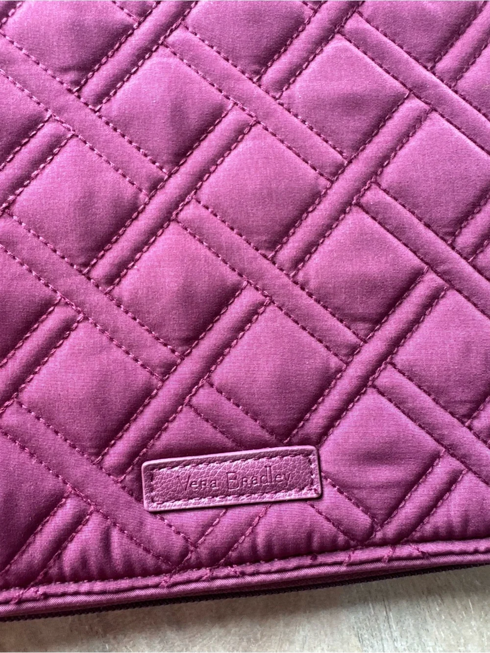 Vera Bradley Plum Purple Quilted Microfiber Document Tablet Portfolio Organizer